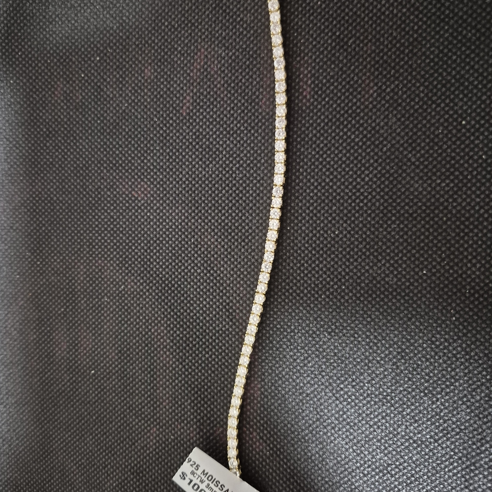 Gold Vermeil 925 Silver Moissanite Tennis Bracelet 8ctw – 7"